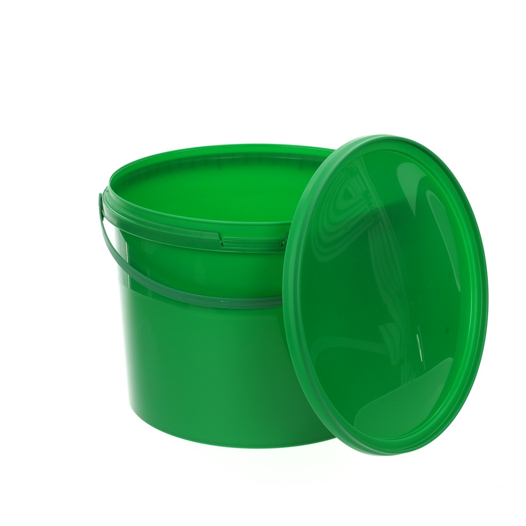 Benbow Wiaderko Zielone 10L ( E10GR-MR ), z pokrywą na żywność, z metalowa raczka
