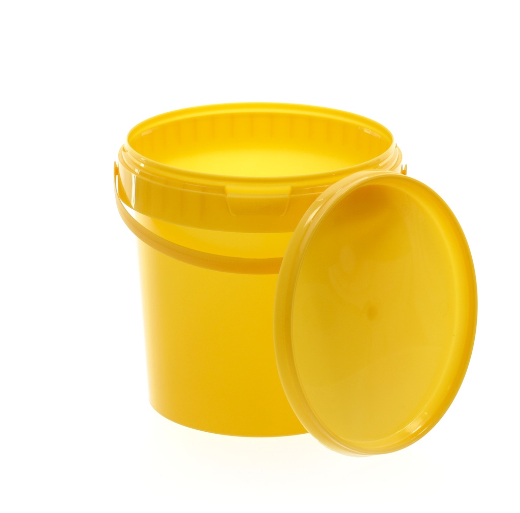 BenBow Gelbes Eimer 1L (E1GE) mit Lebensmitteldeckel