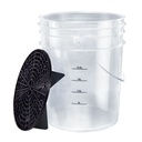 Benbow - Transparent 20L Bucket Blank (no logo) + Black Separator