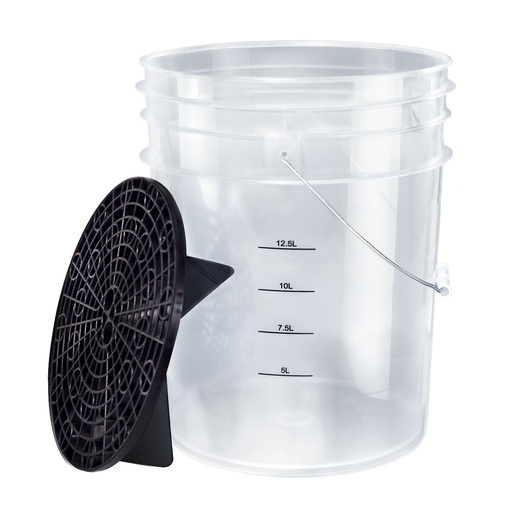 [000795] Benbow - Transparent 20L Bucket Blank (no logo) + Black Separator