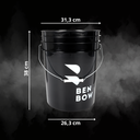 Benbow - Czarne wiadro 20L z czarnym separatorem