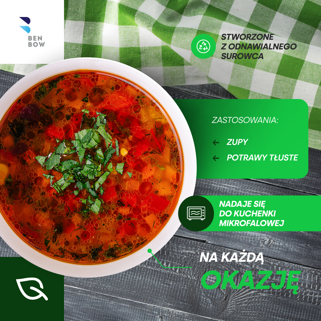 BenBow 002011 - Jednorazowa Miska 1300 ml Trzciny cukrowej