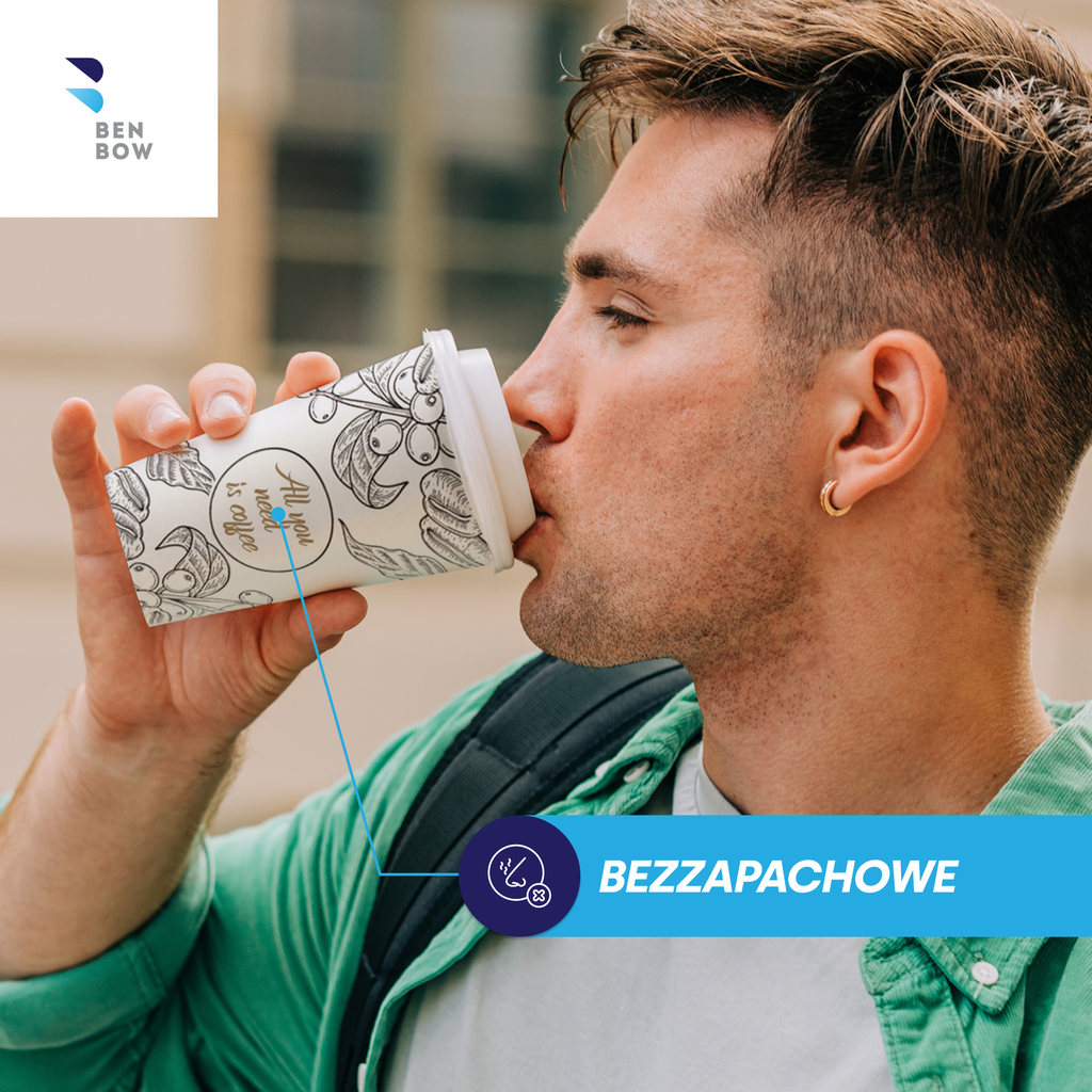BenBow 002014 - Papierowy Jednorazowy Kubek z Nadrukiem 250 ml