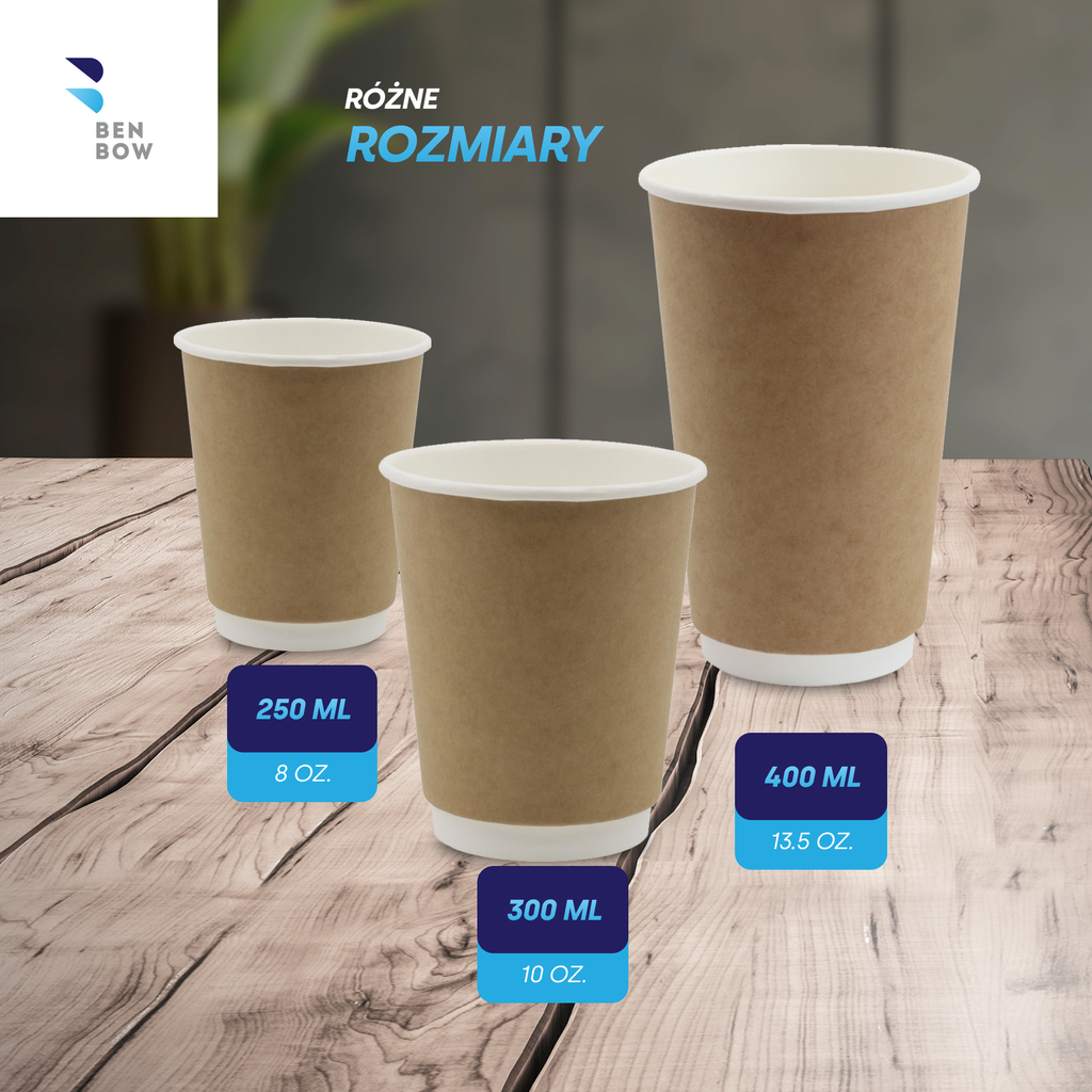 BenBow 002017 - Papierowy Jednorazowy Kubek Termiczny 250ml