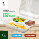 BenBow 002026 - Jednorazowy Pojemnik typu Menu Box 3-komorowy z Trzciny Cukrowej