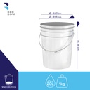 Benbow -Białe wiadro 20LBlanko (bez logo) + czarny separator