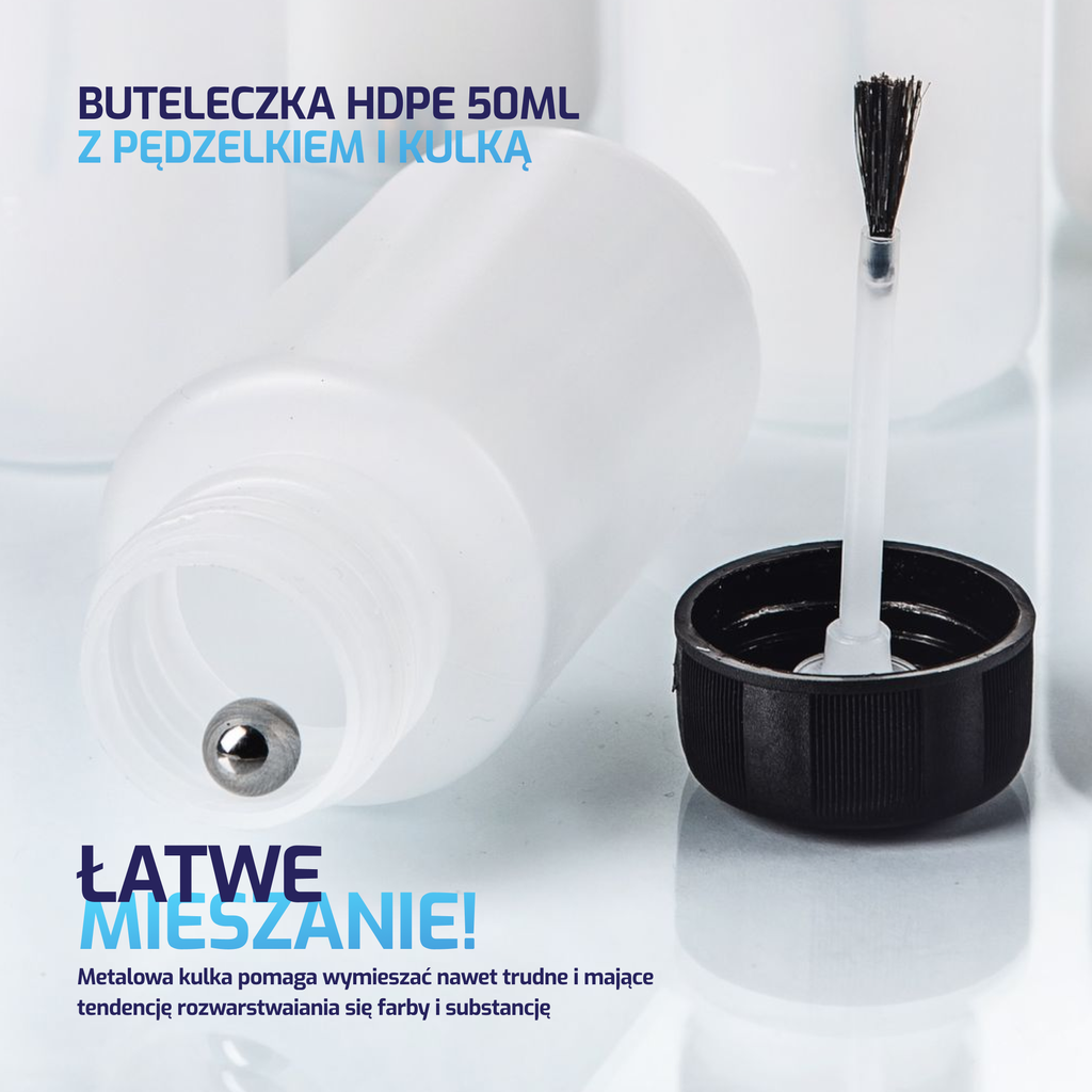 Butelka 0,05 L z nakretka+pedzelek