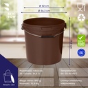Benbow Wiaderko Brązowe 30L ( E30BR ), z pokrywą na żywność