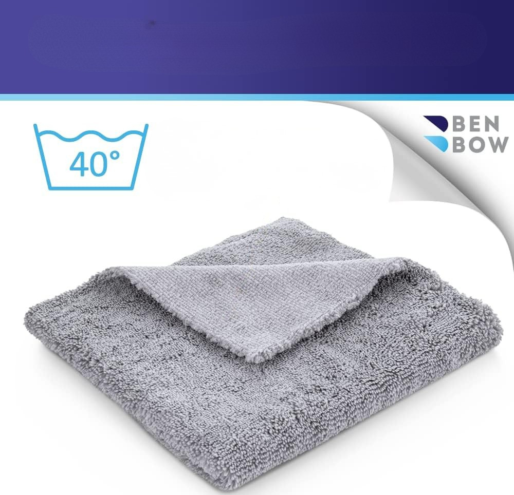 BenBow 027 Mikrofibra bezszwowa, szara 40x40cm, do detailingu