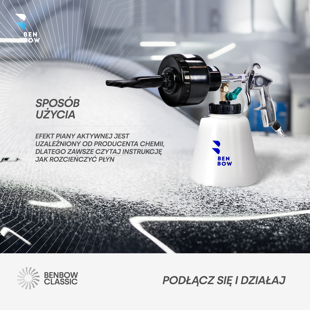 Benbow 000012 Classic - Pianownica pneumatyczna, efektywne mycie wstępne