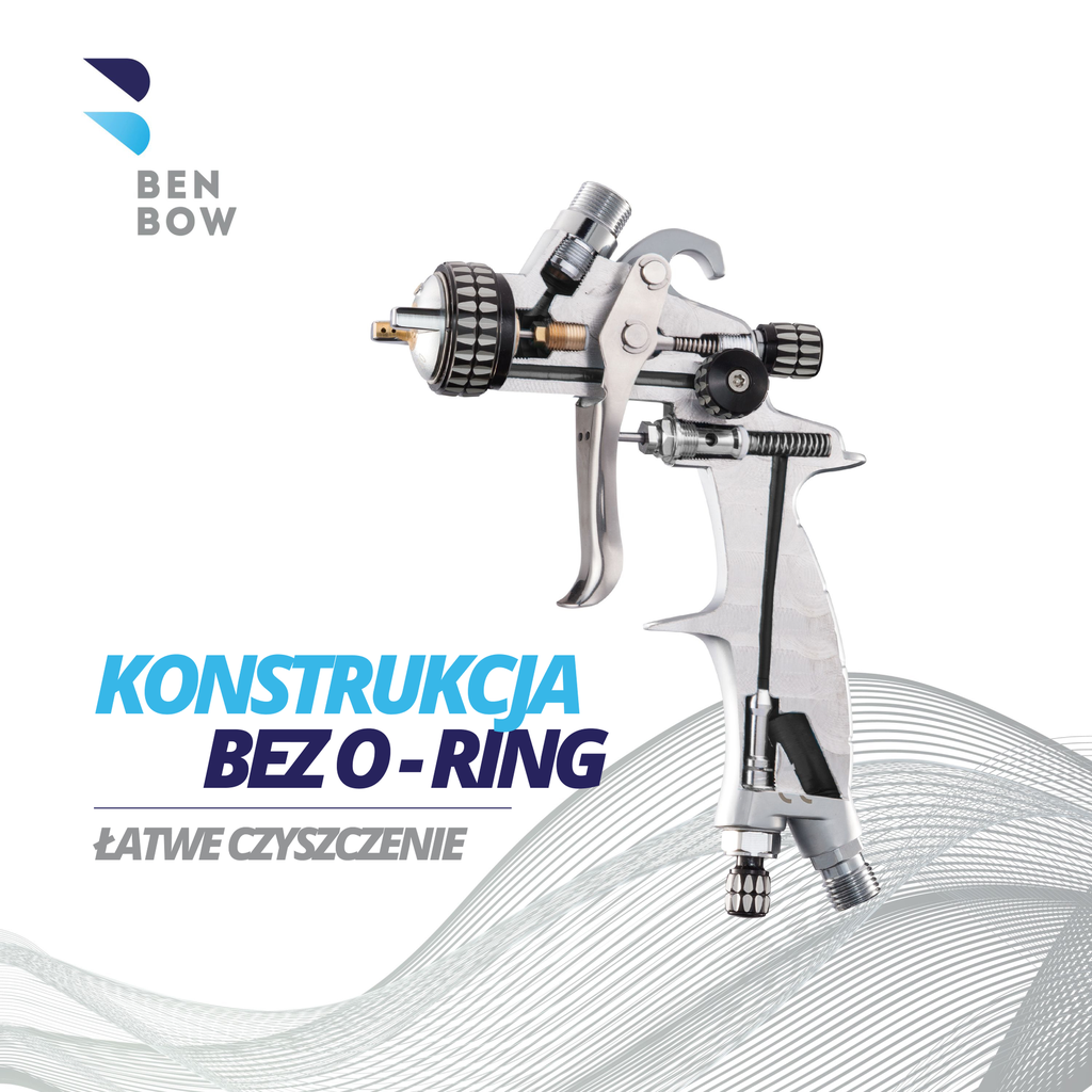 Benbow 000090 PK60 Mini - Pistolet lakierniczy, dysza 0.8mm, precyzyjne naniesienie