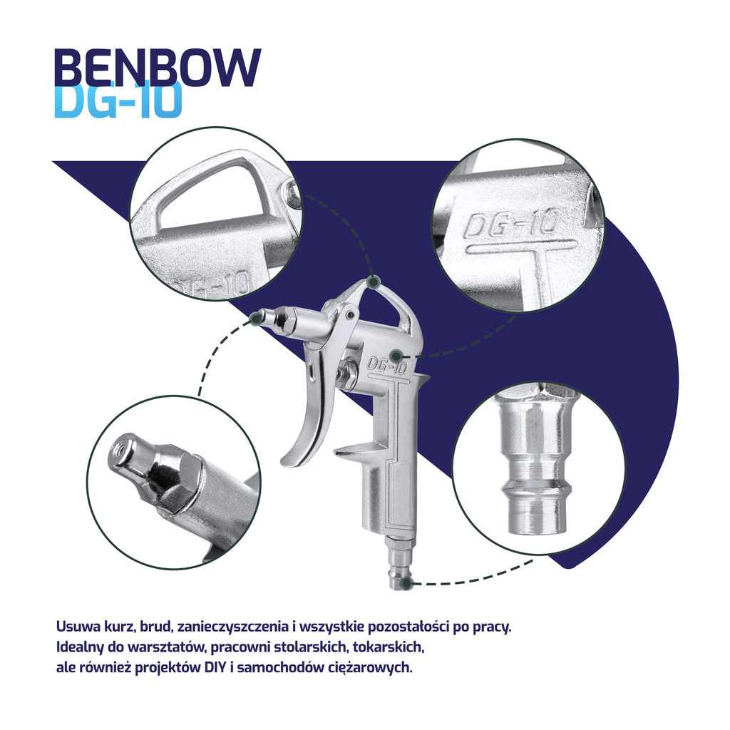 Benbow 000041 Classic - DG10 Pistolet pneumatyczny do przedmuchiwania 2 dysze.