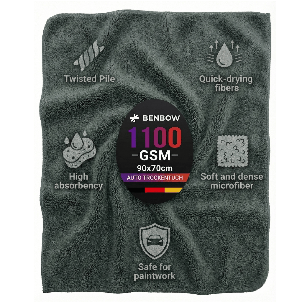 BenBow Microfiber Towel with Edge for Car Washing