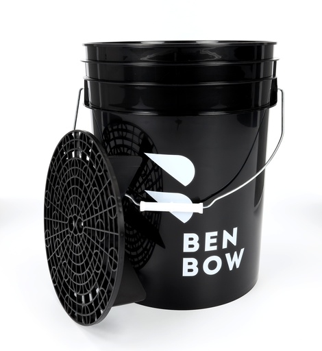 BenBow Schwarzer Detailing-Eimer 20L mit BenBow-Logo + schwarzer Separator