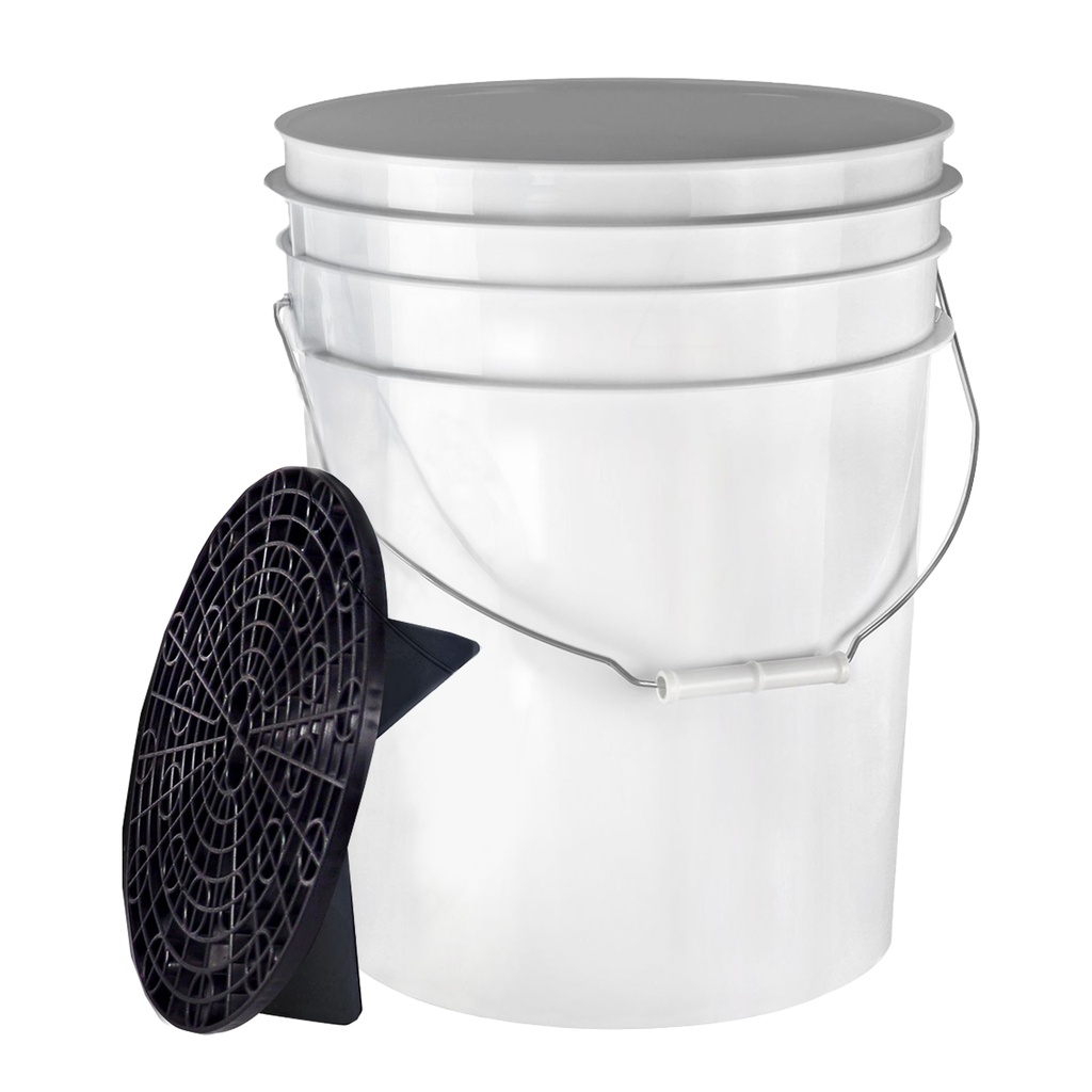 BenBow Weißer Detail-Eimer 20L (ohne Logo) + schwarzer Separator