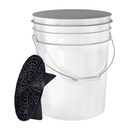 Benbow - Weißer 20L Eimer blanko (ohne Logo) + schwarzer Separator