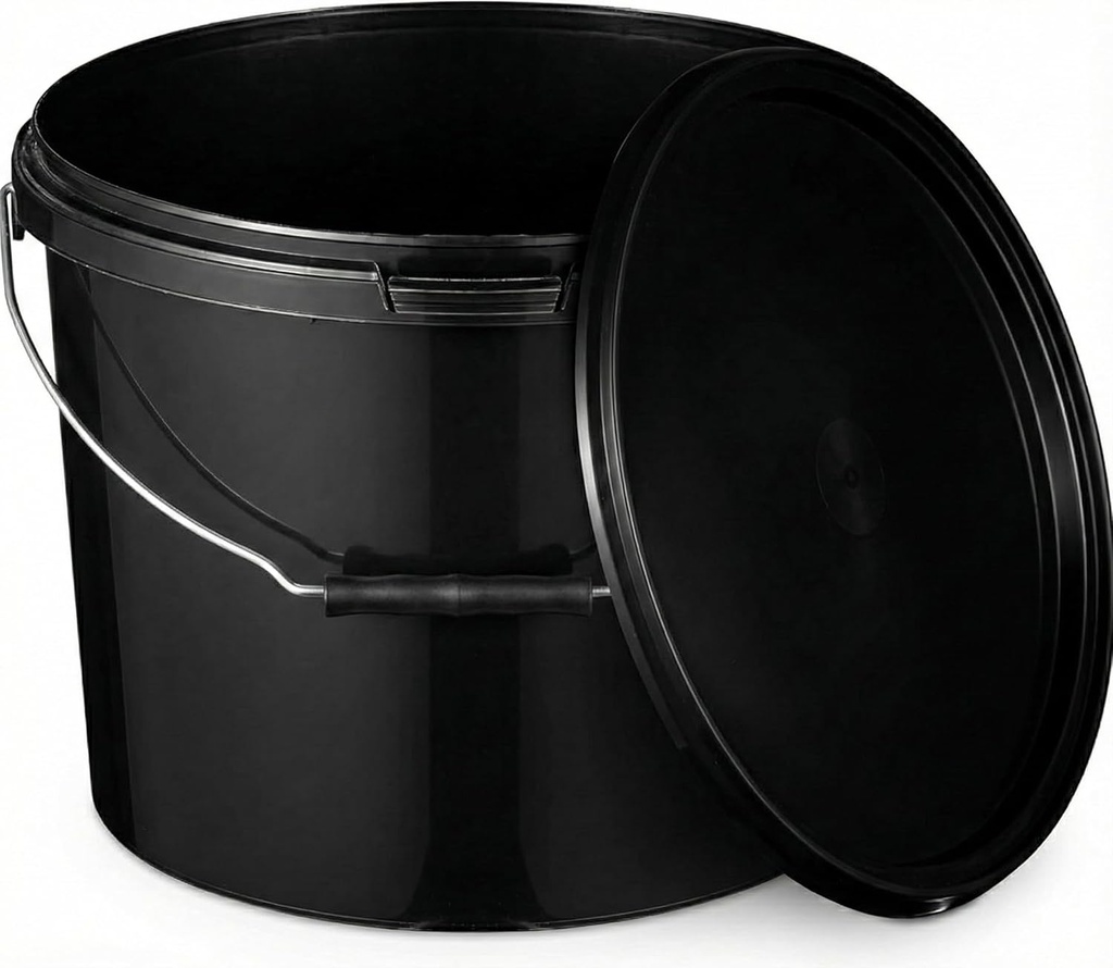 BenBow Black Bucket 10L (E10S), with food lid