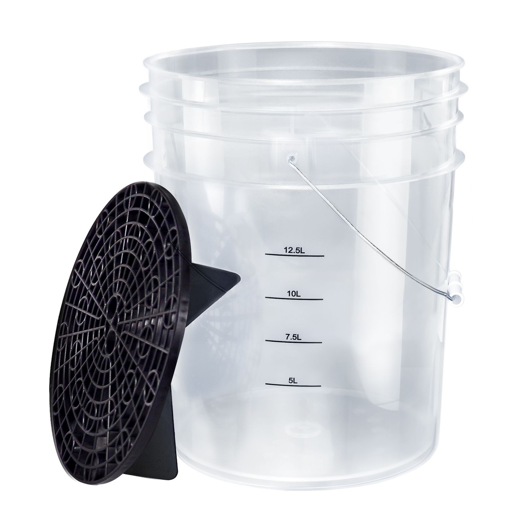BenBow Transparentne wiadro detailingowe 20L (bez logo)+ czarny separator