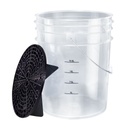 BenBow Transparentne wiadro detailingowe 20L (bez logo)+ czarny separator
