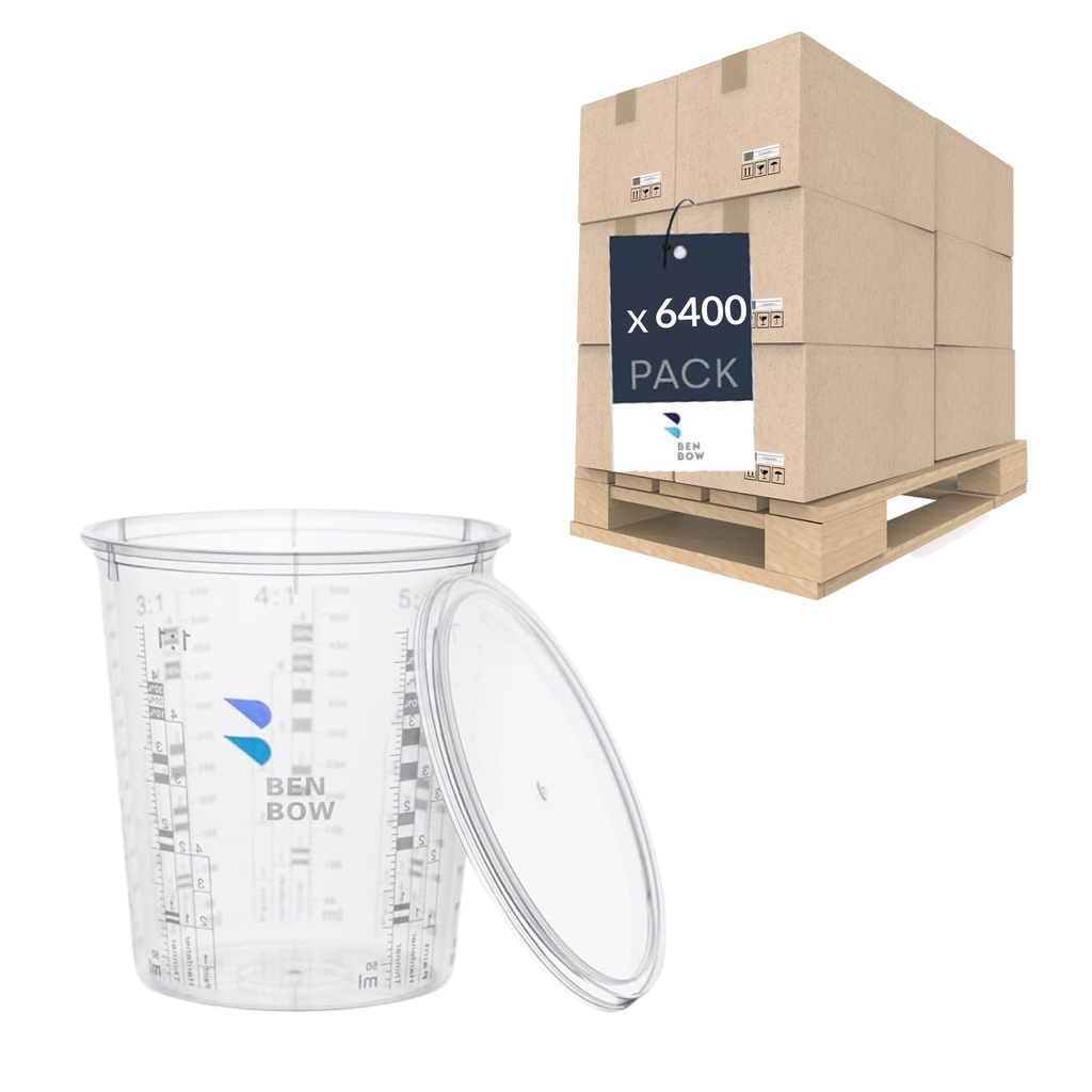 BenBow Cala Becher Palette 680ml mit Deckeln 6400 Stück