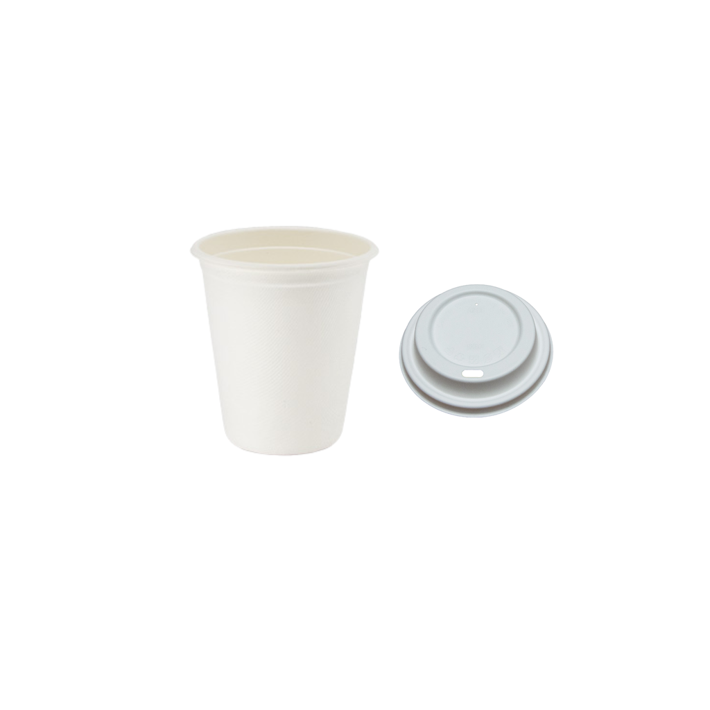 BenBow 002005 - Pokrywki do Jednorazowych Kubków z Trzciny Cukrowej 250 ml