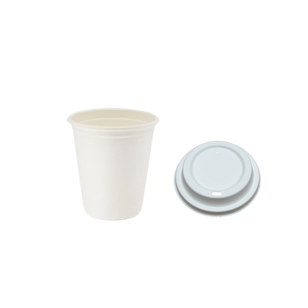 BenBow Lids for Disposable Cups made of Sugar Cane 300 and 400 ml