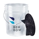 BenBow Transparentne wiadro detailingowe 20L (z logiem) + czarny separator