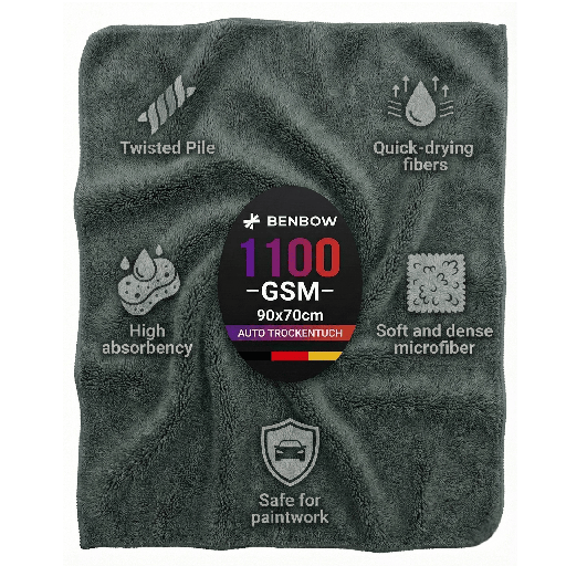 [000631] BenBow Microfiber Towel with Edge for Car Washing