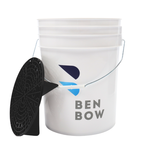 [000782] Benbow - Białe wiadro 20L detalingowe z czarnym separatorem
