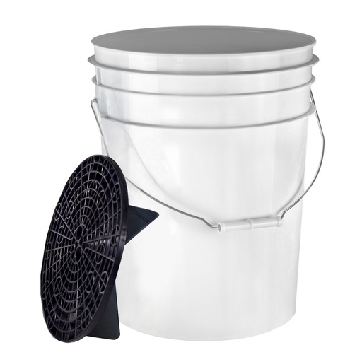 [000786] Benbow Białe wiadro detailingowe 20L (bez logo) + czarny separator