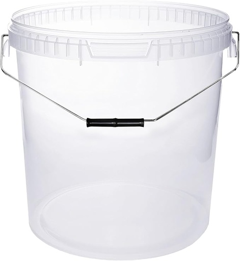 [010563] Benbow Wiaderko Transparentne 30L ( E30T ), z pokrywą na żywność, z metalowa raczka