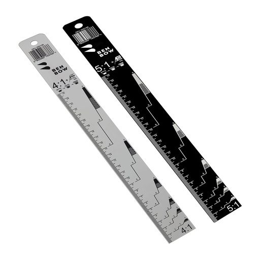 [000198] BenBow 198 Black Aluminum Paint Mixer Ruler with Scale 4:1 5:1