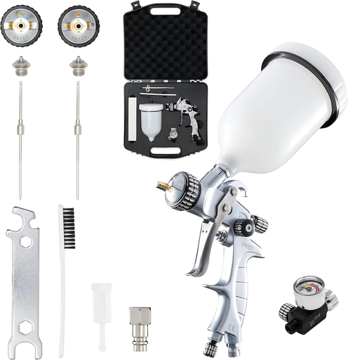 [000661] Benbow PK60 - Walizka, Pistolet lakierniczy, dysze 1.4mm i 1.8mm HVLP + manometr